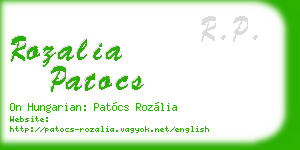 rozalia patocs business card